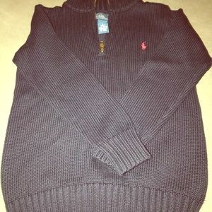 Boys Ralph Lauren half zip navy sweater size 7